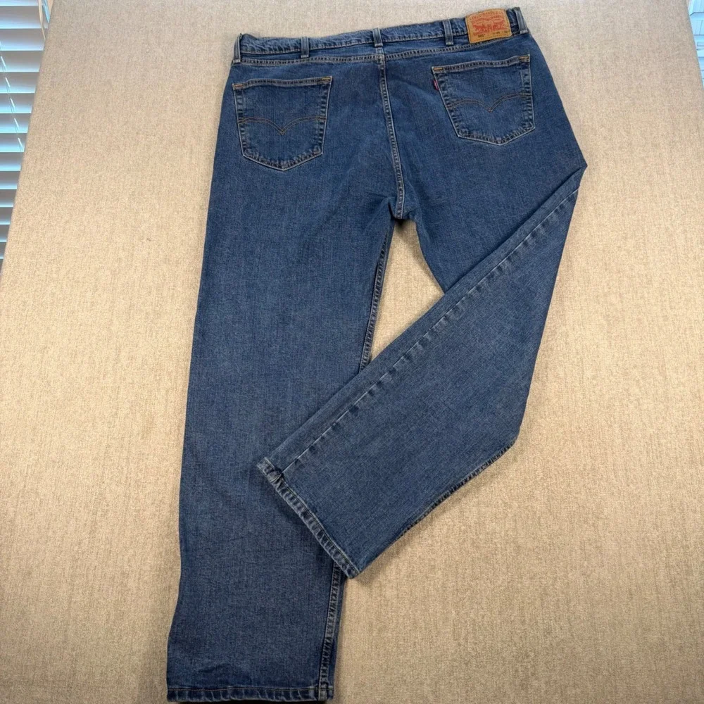 Levi's 505 Regular Fit Jeans Mens 44x32 Blue Denim Straight Leg Medium Wash